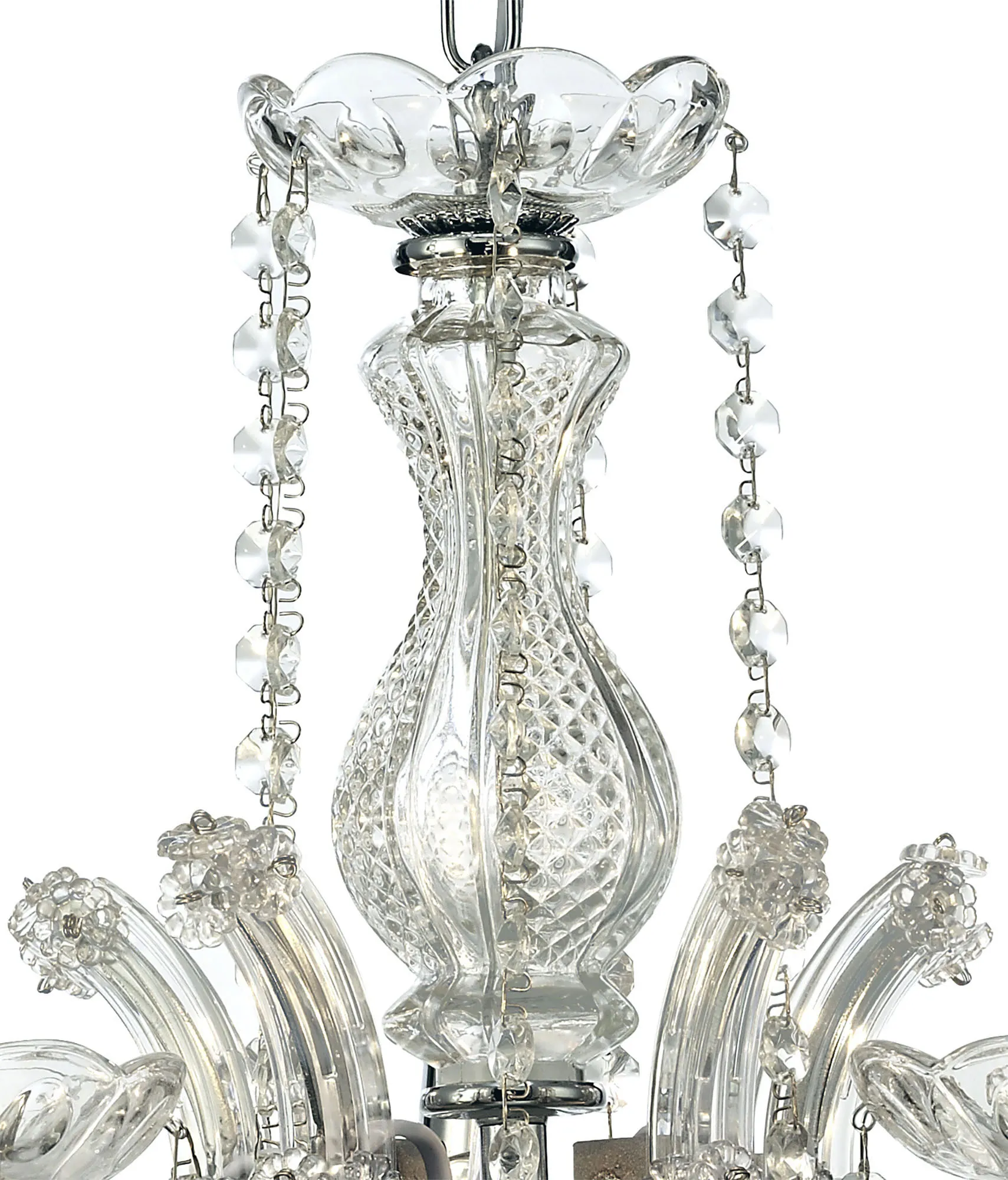 Gabrielle Glass Chandelier 5 Light (Glass Sconce) Polished Chrome D0020  Deco Gabrielle
